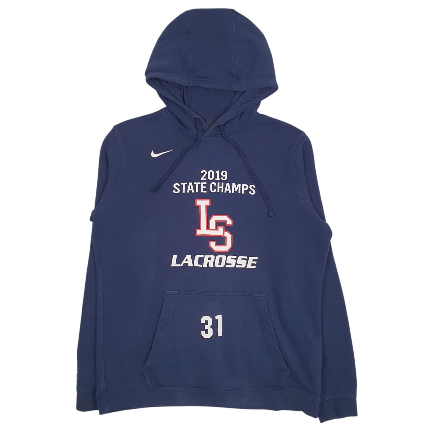 Mens Navy Nike Lacrosse State Champs Hoodie Jumper
