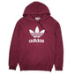 Mens Burgundy Adidas  Hoodie Jumper