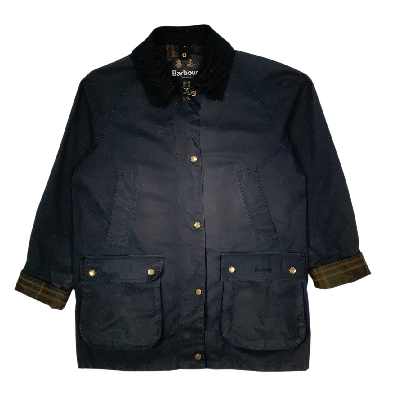 Womens Navy Barbour Acorns Quarter Zip Coat