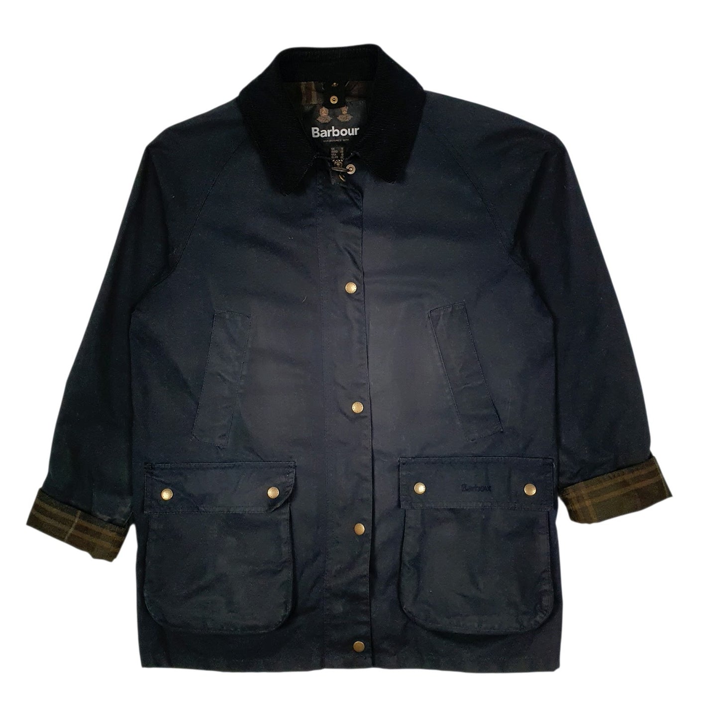Womens Navy Barbour Acorns Quarter Zip Coat