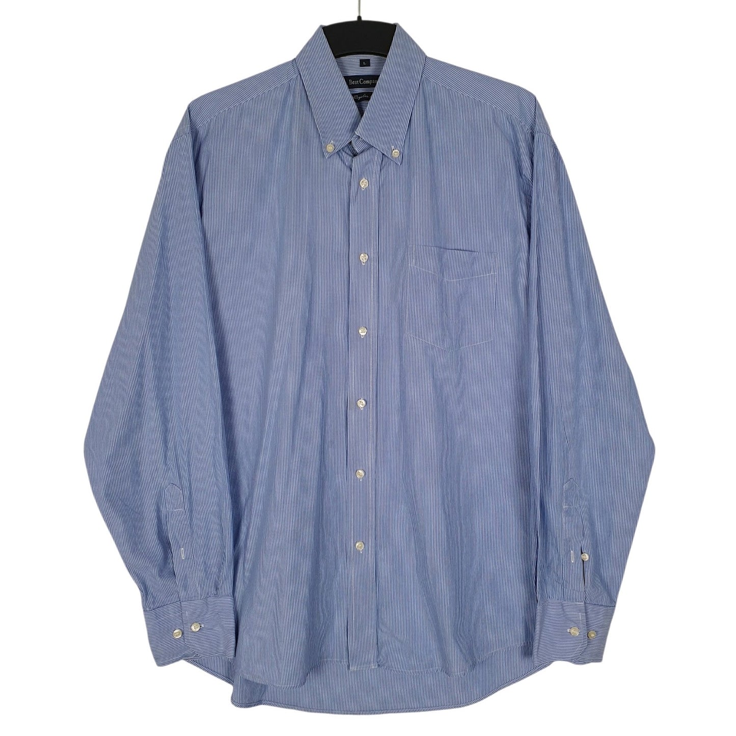Mens Blue Best Company  Long Sleeve Shirt