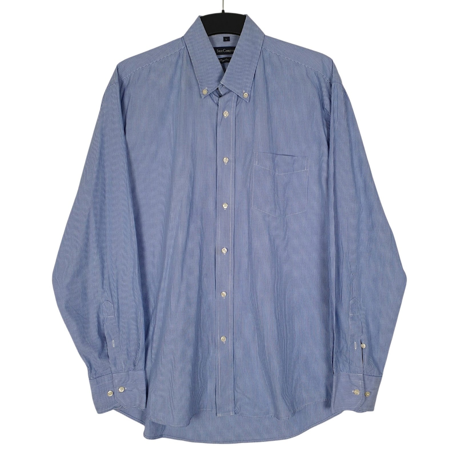 Mens Blue Best Company  Long Sleeve Shirt
