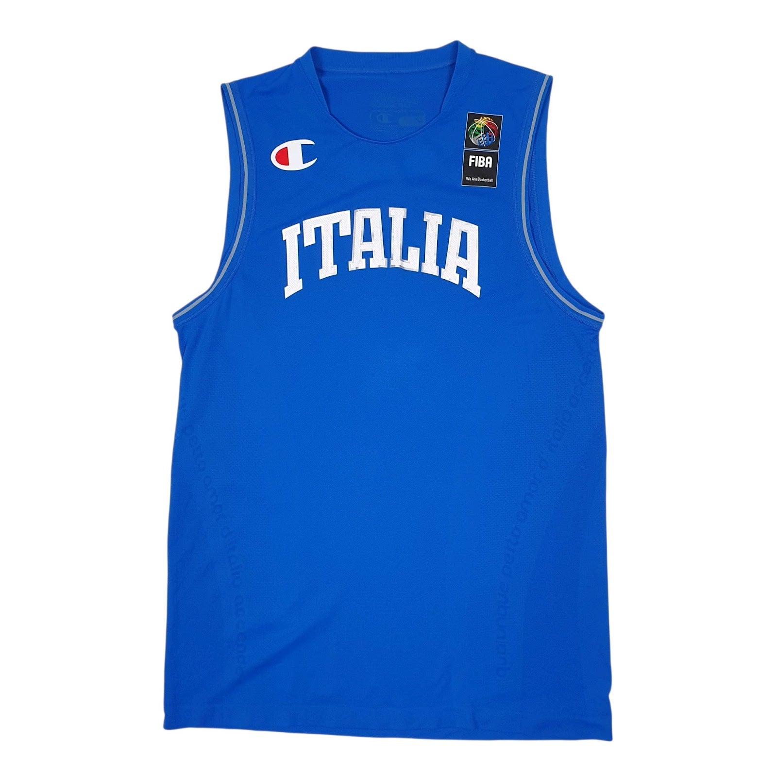 Mens Blue Champion Vest Italian Basketball Team Jersey Sleeveless T Shirt
