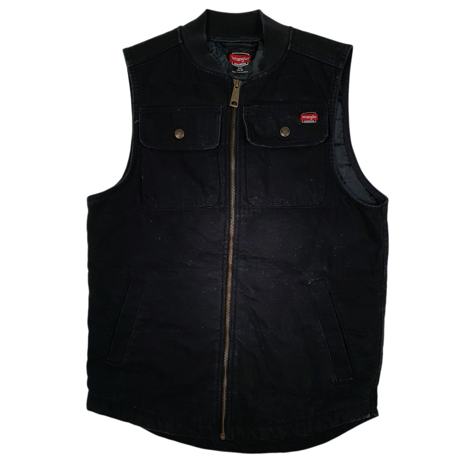 Mens Black Wrangler Vest Bodywarmer Workwear  Coat