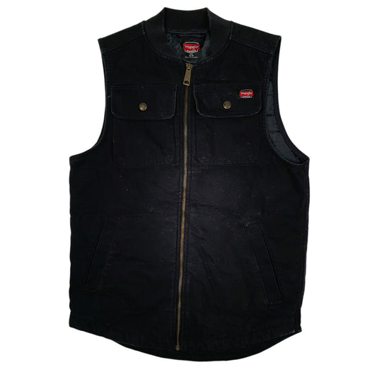 Mens Black Wrangler Vest Bodywarmer Workwear  Coat