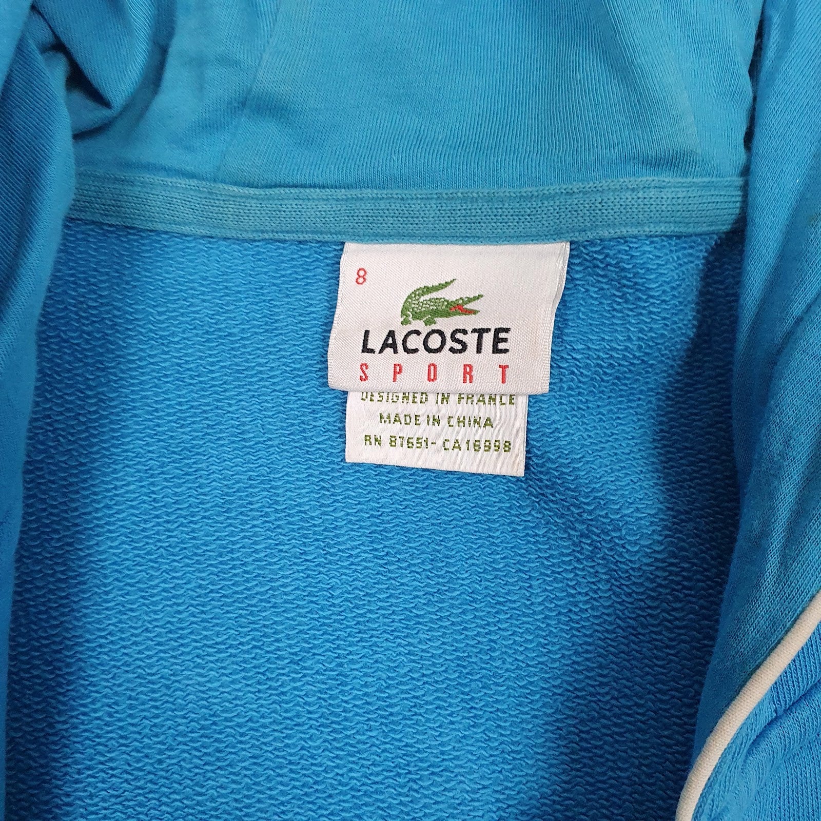 Mens Blue Lacoste  Full Zip Jumper