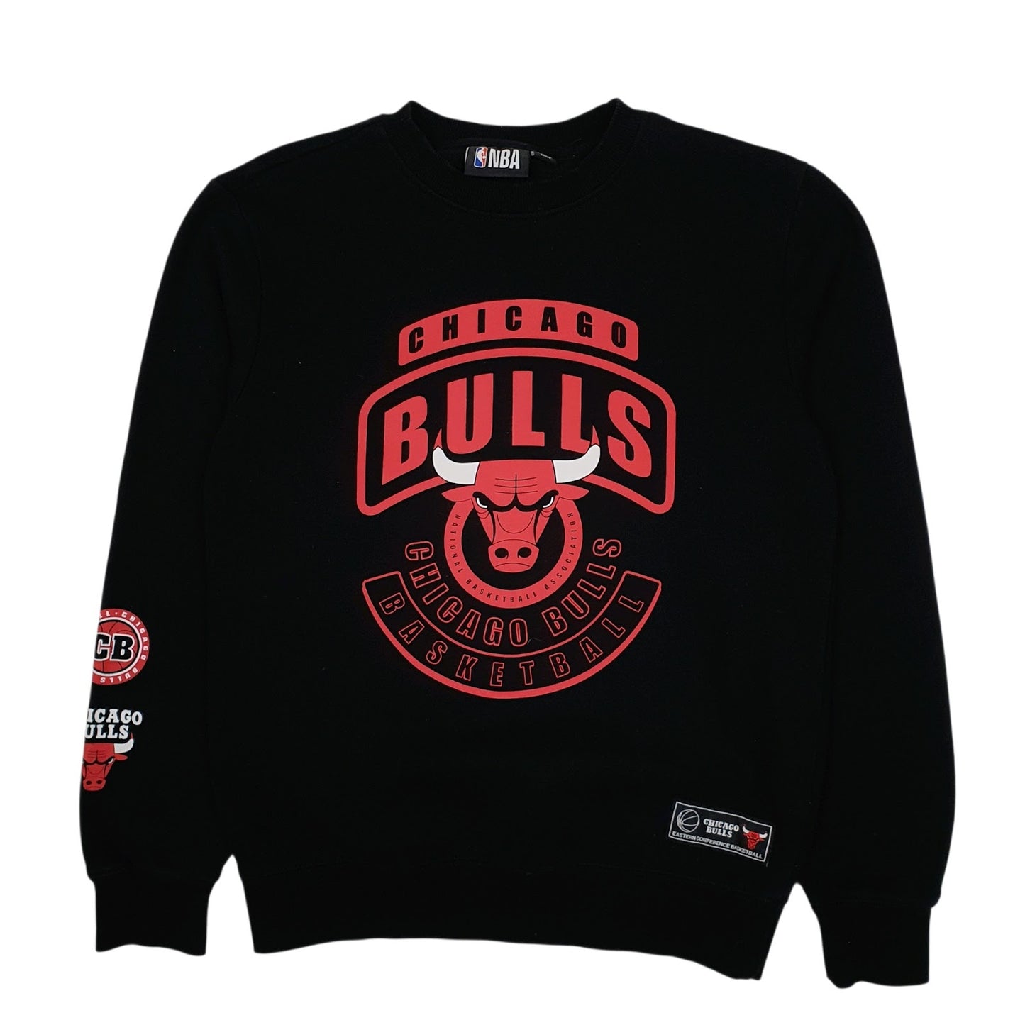 Mens Black NBA Chicago Bulls Basketball Crewneck Jumper