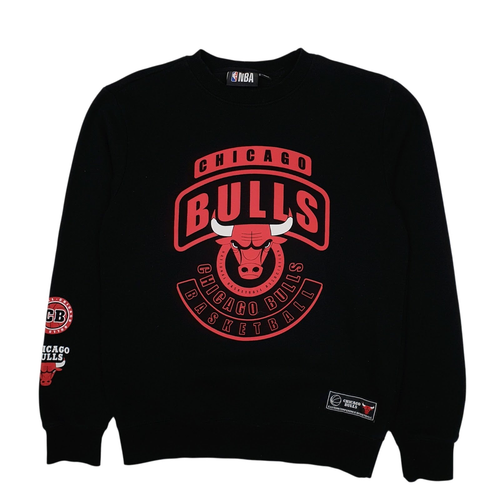 Mens Black NBA Chicago Bulls Basketball Crewneck Jumper