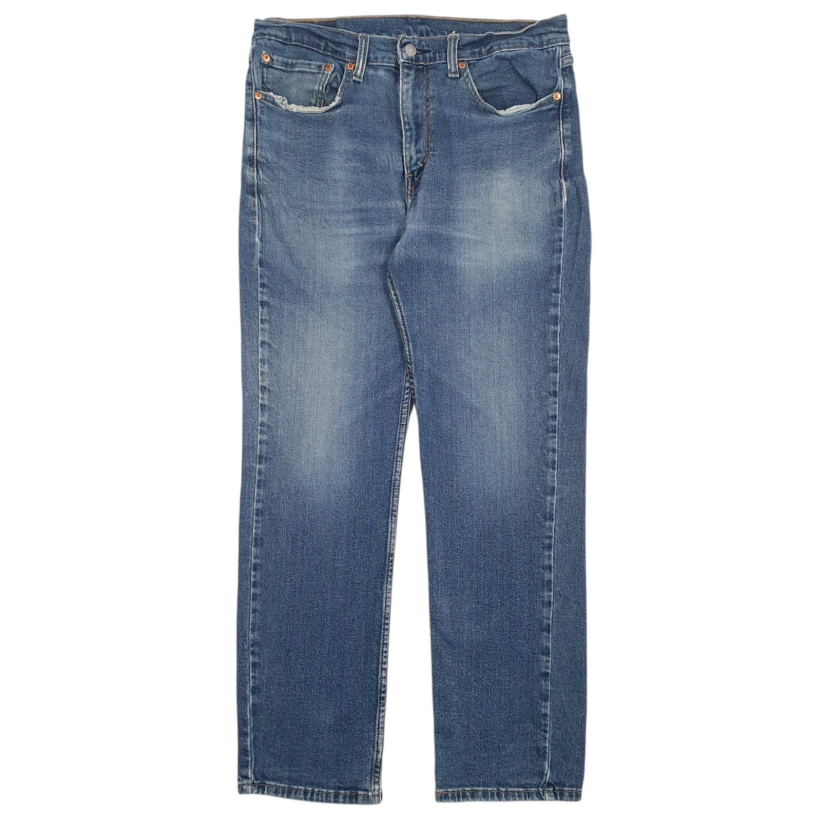 Mens Blue Levis Distressed 514 JeansW34 L30