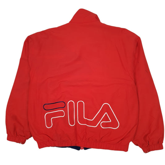 Mens Red Fila Team Italia Ski Vintage Fleece Reversible  Coat