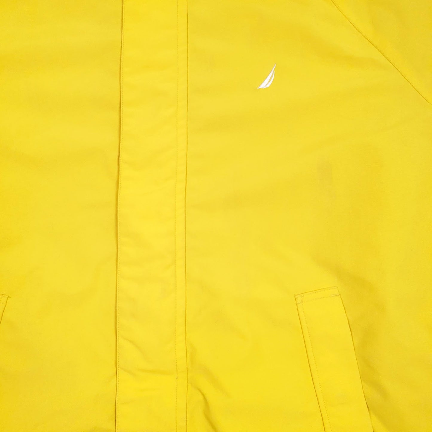 Mens Yellow Nautica Reversible Windbreaker Hoodie Coat