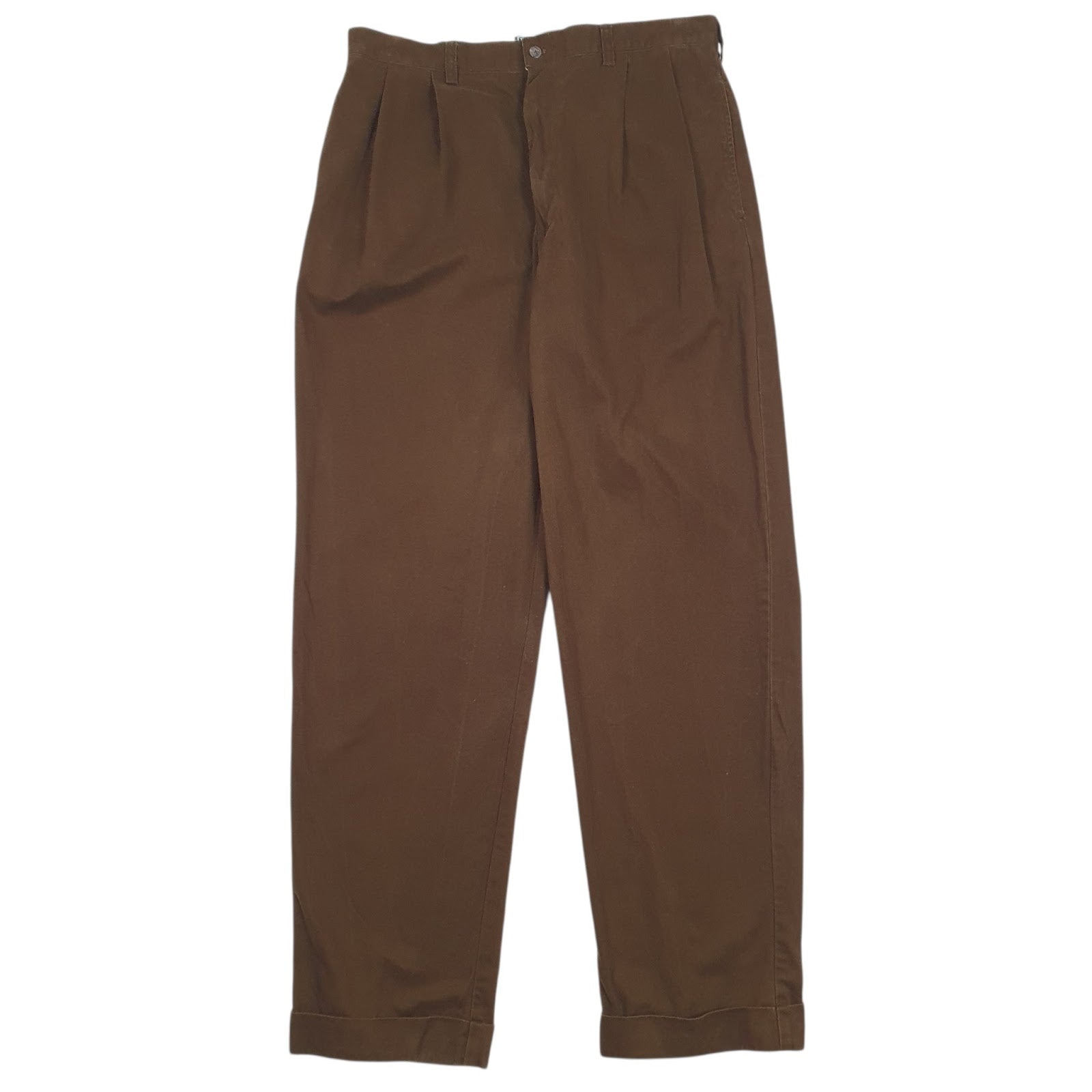 Mens Brown Polo Ralph Lauren Hammond Pant Pleated Chino Trousers