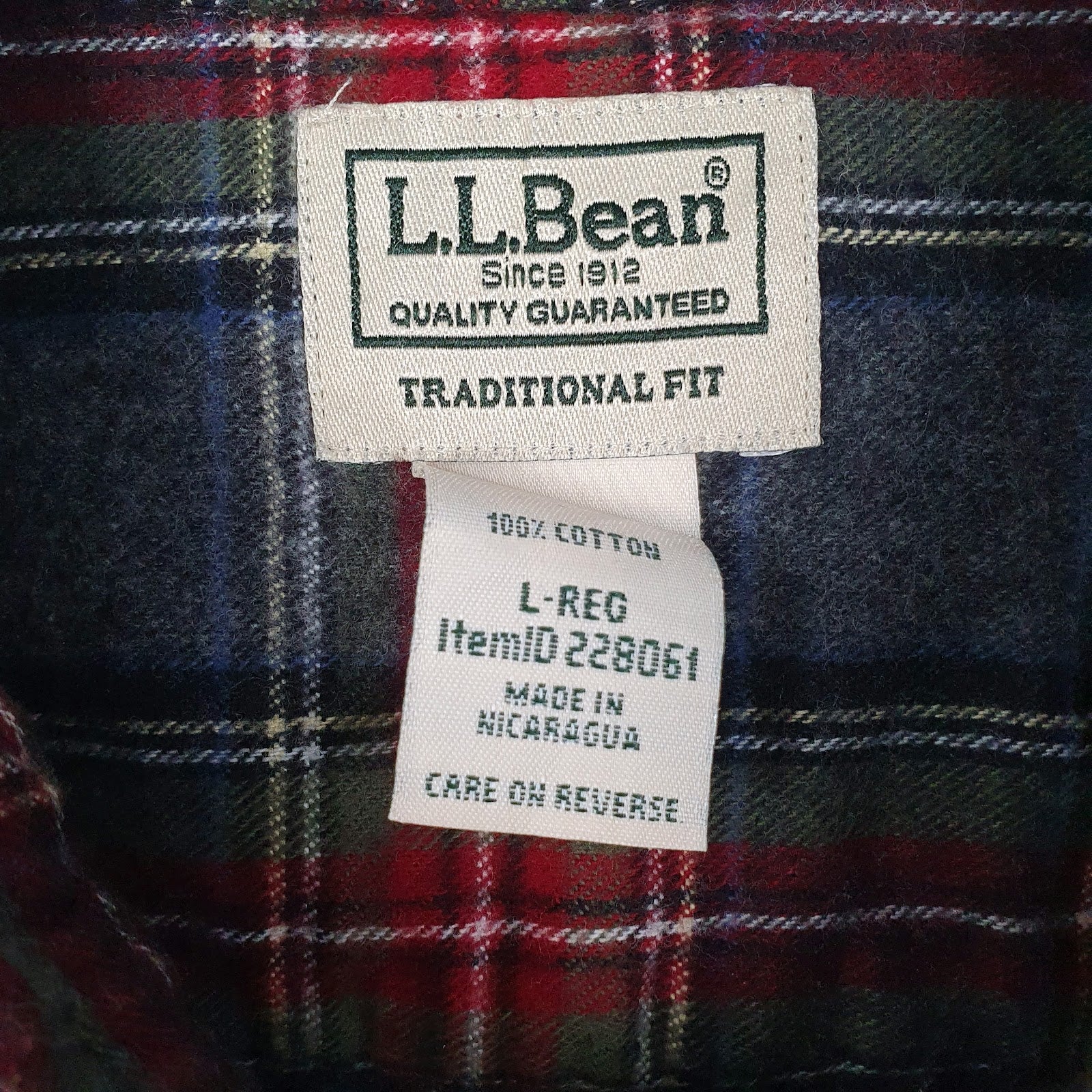 Mens Grey L.L.Bean Flannel  Shirt