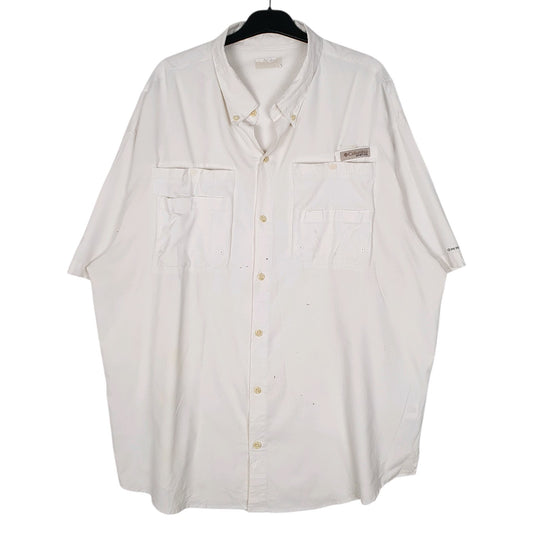 Mens White Columbia Sportswear Company PFG Fishing Omni Shade Short Sleeve Shirt