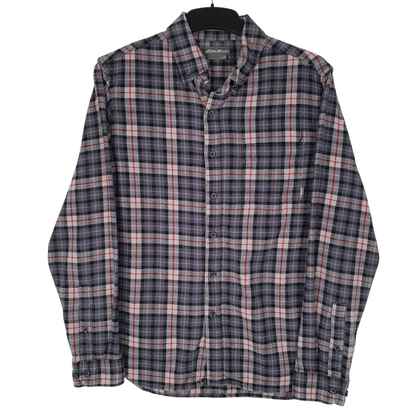 Mens Grey Eddie Bauer Flannel Long Sleeve Shirt