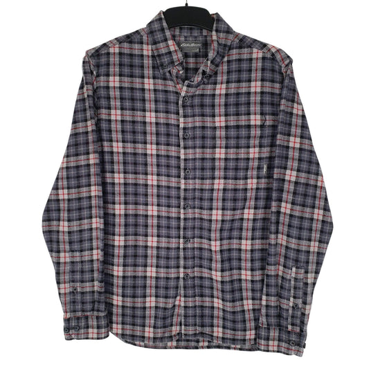 Mens Grey Eddie Bauer Flannel Long Sleeve Shirt