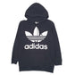 Womens Black Adidas Spellout Hoodie Jumper