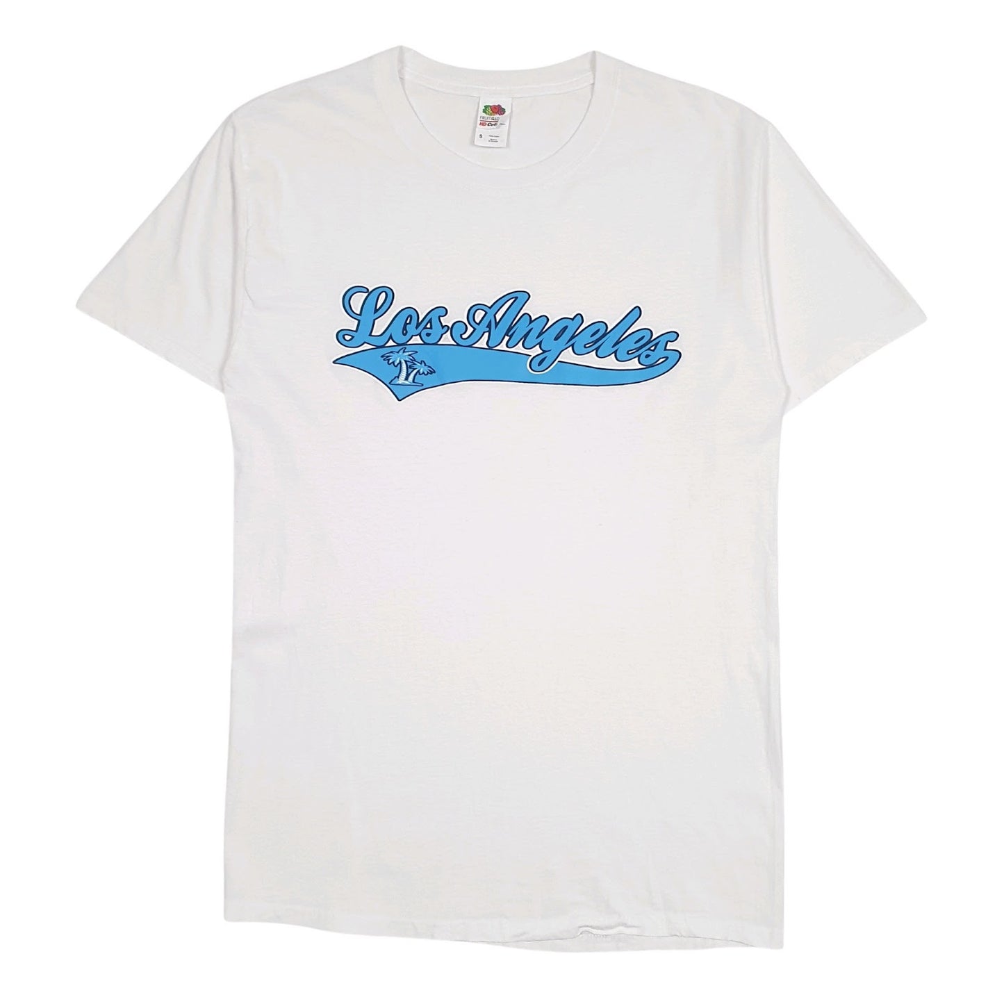 Mens White Fruit Of The Loom Los Angeles Short Sleeve T Shirt