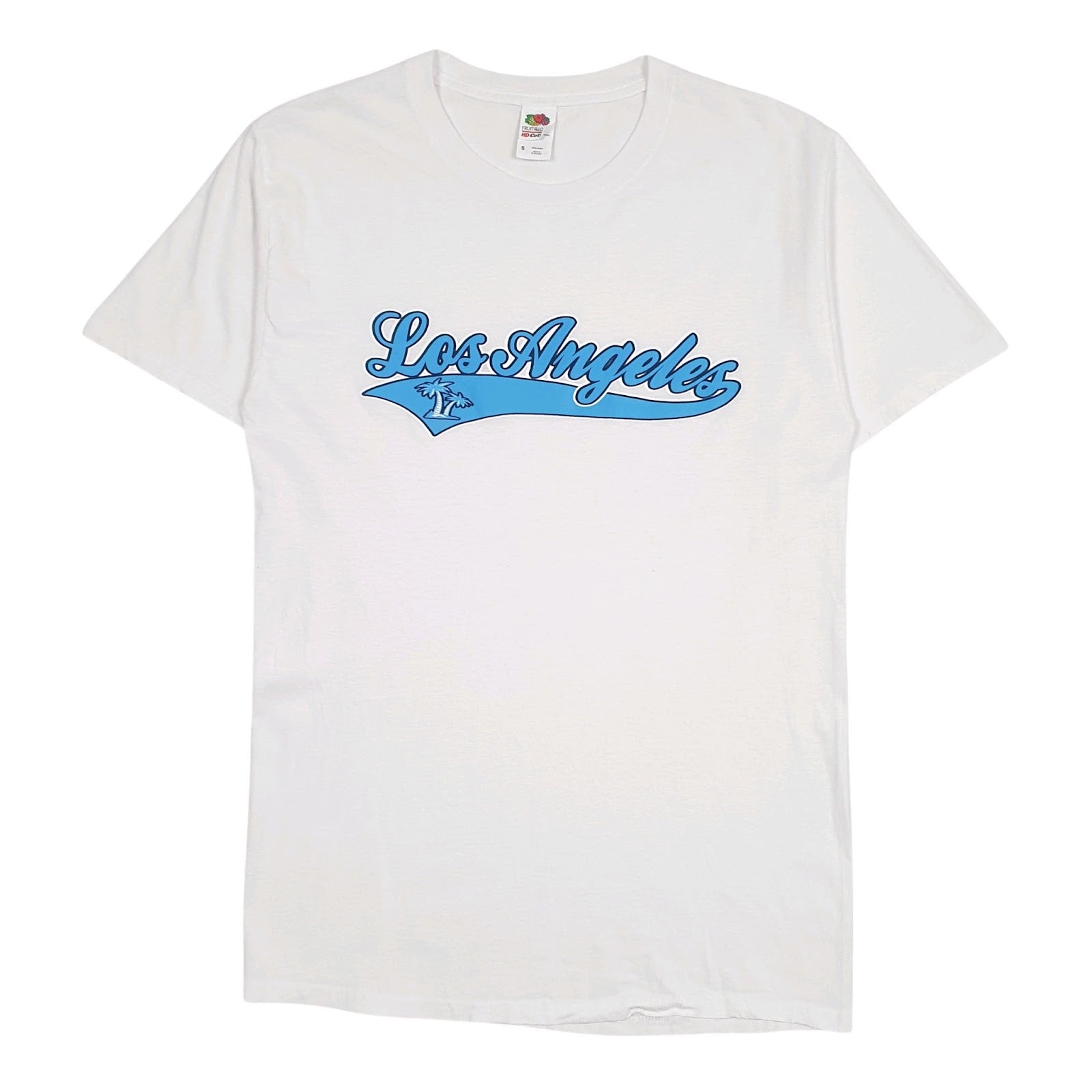 Mens White Fruit Of The Loom Los Angeles Short Sleeve T Shirt