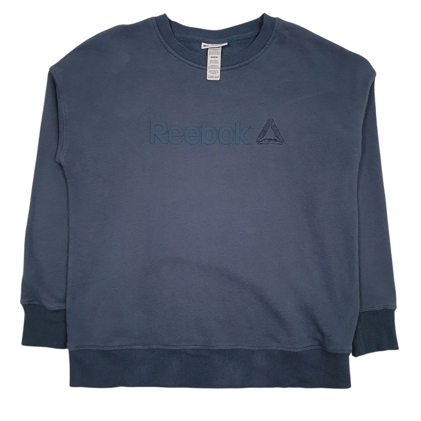 Mens Blue Reebok Spellout Crewneck Jumper