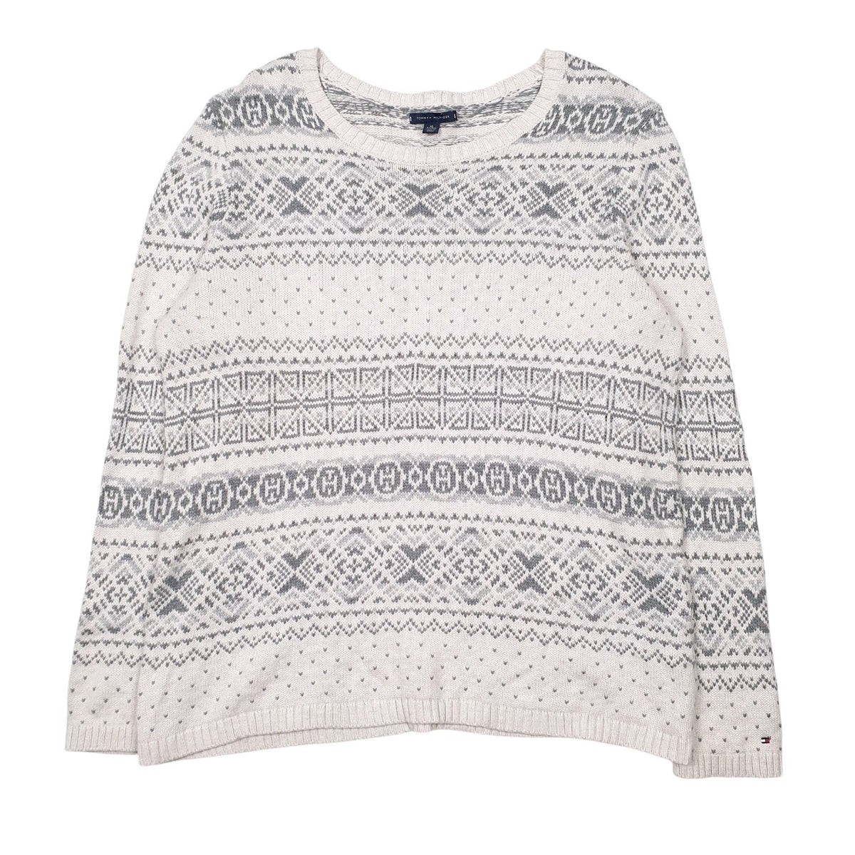Womens White Tommy Hilfiger Knit Crewneck Jumper