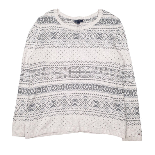 Womens White Tommy Hilfiger Knit Crewneck Jumper