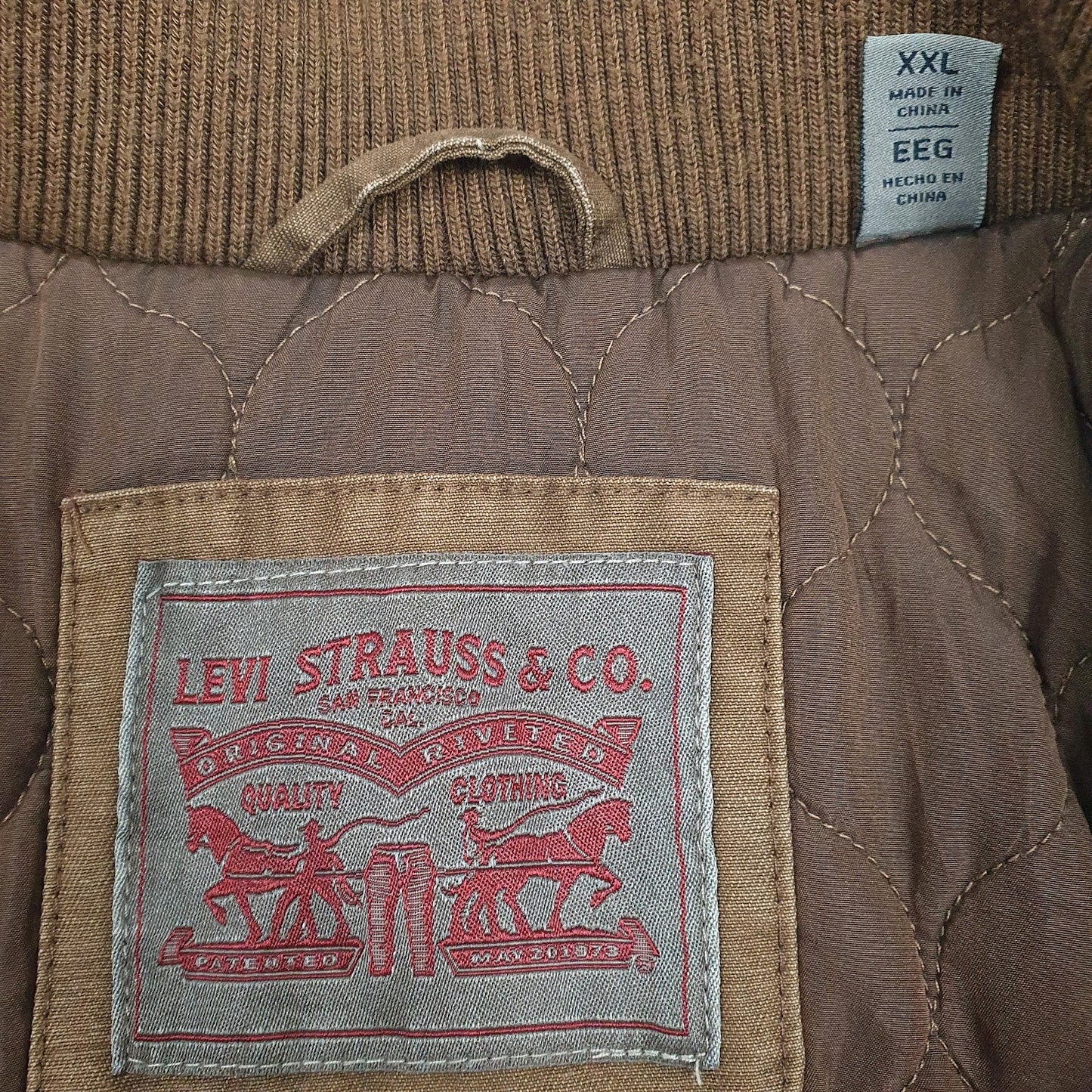 Mens Brown Levis Padded  Coat
