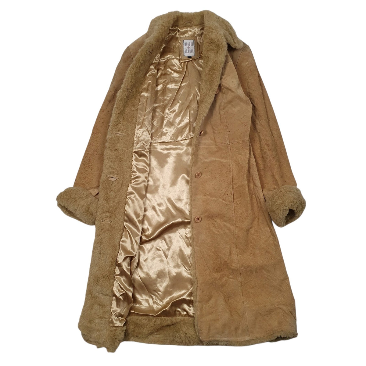 Womens Brown Miguel Berbel Vintage Afghan Coat Longline  Coat