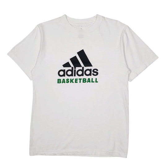 Mens White Adidas Basketball Short Sleeve T Shirt