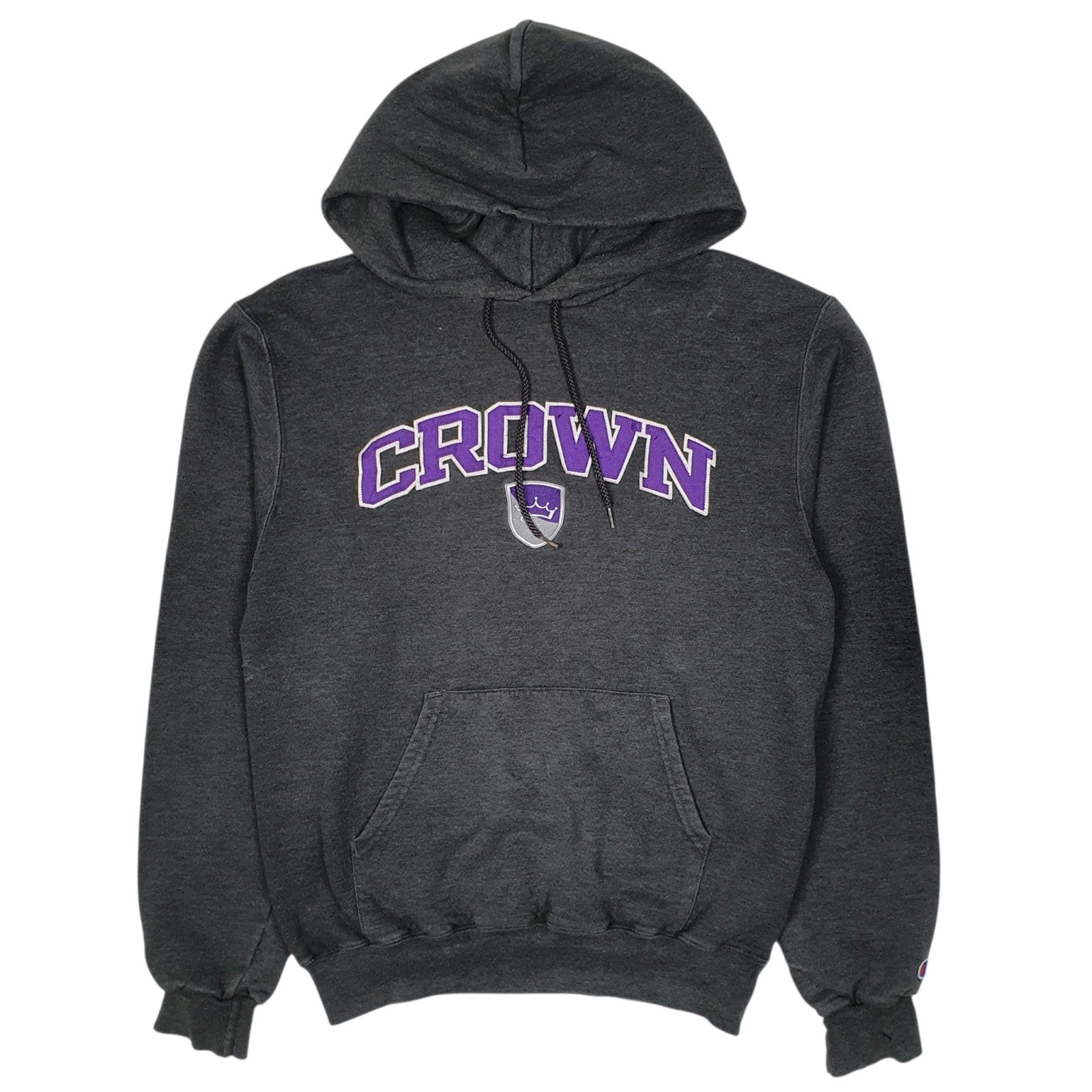 Mens Grey Champion Crown Hoodie Jumper