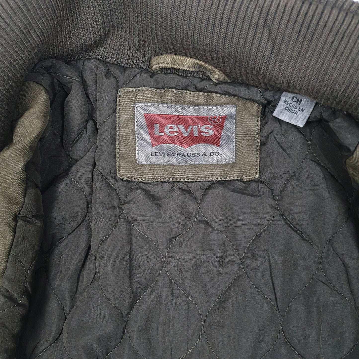 Mens Grey Levis Bomber Military  Coat