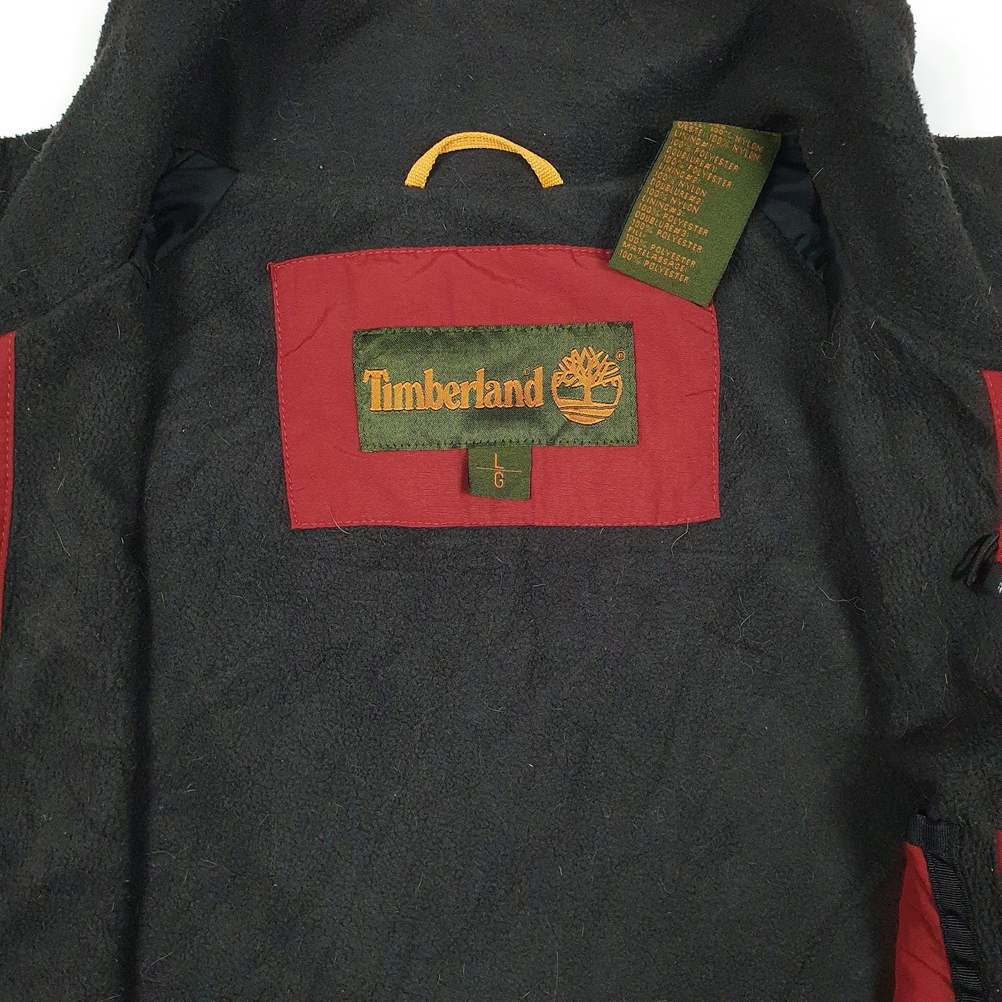 Mens Red Timberland Windbreaker Hoodie Coat