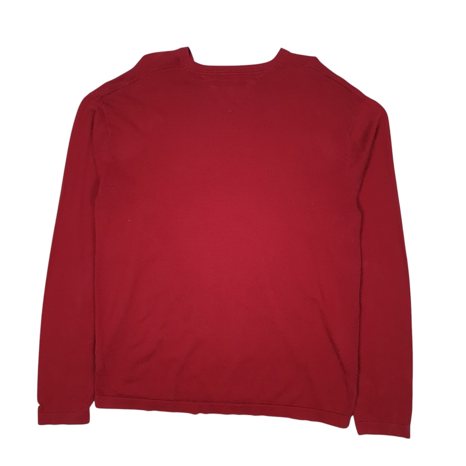 Mens Red Tommy Hilfiger  V Neck Jumper