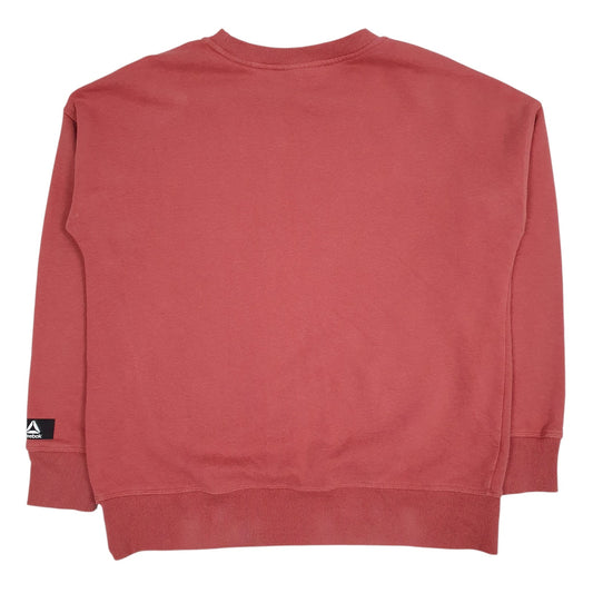 Mens Red Reebok Spellout Crewneck Jumper