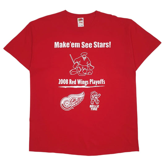 Mens Red Fruit Of The Loom  Short Sleeve T Shirt