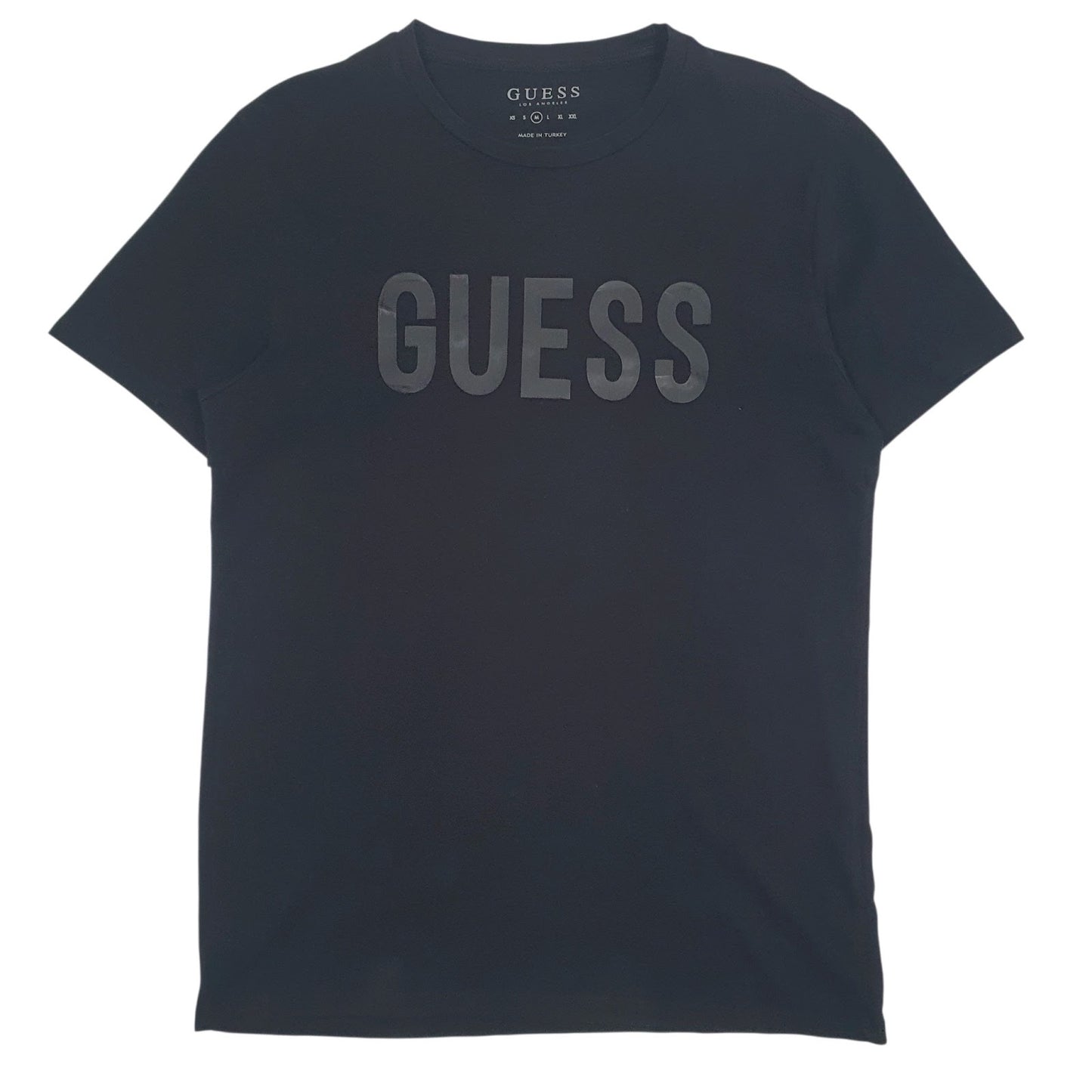 Mens Black Guess Spellout Short Sleeve T Shirt