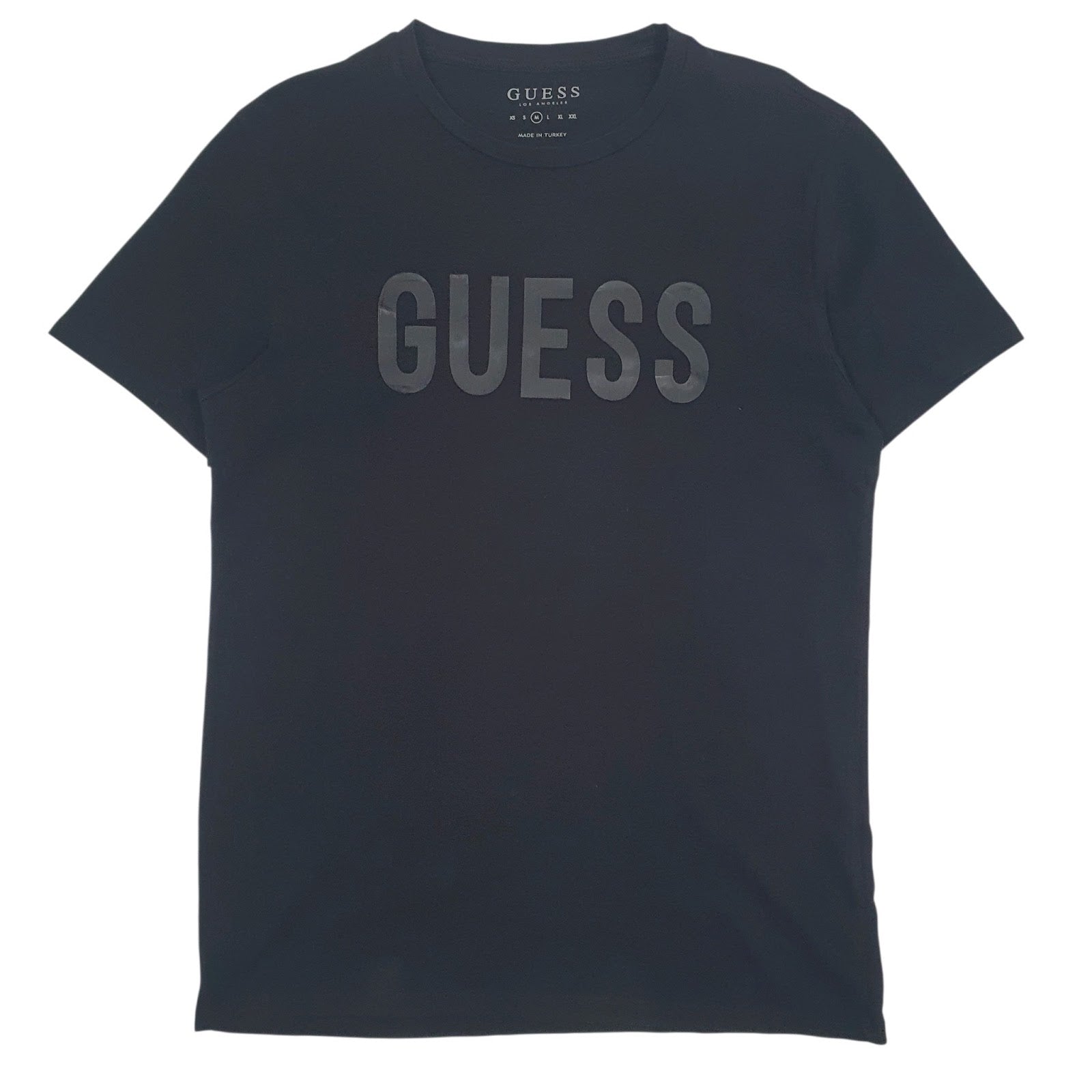 Mens Black Guess Spellout Short Sleeve T Shirt