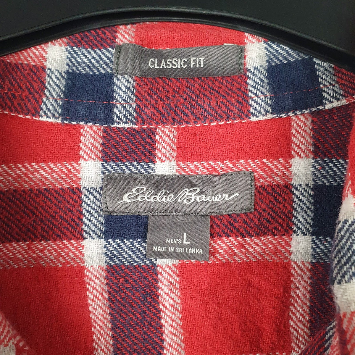 Mens Red Eddie Bauer Flannel  Shirt