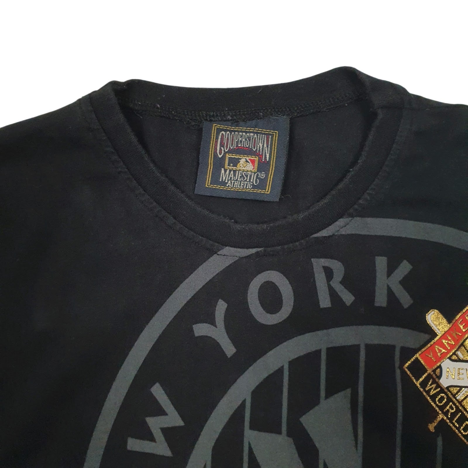 Mens Black Majestic Cooperstown Collection New York Yankees World Series  T Shirt