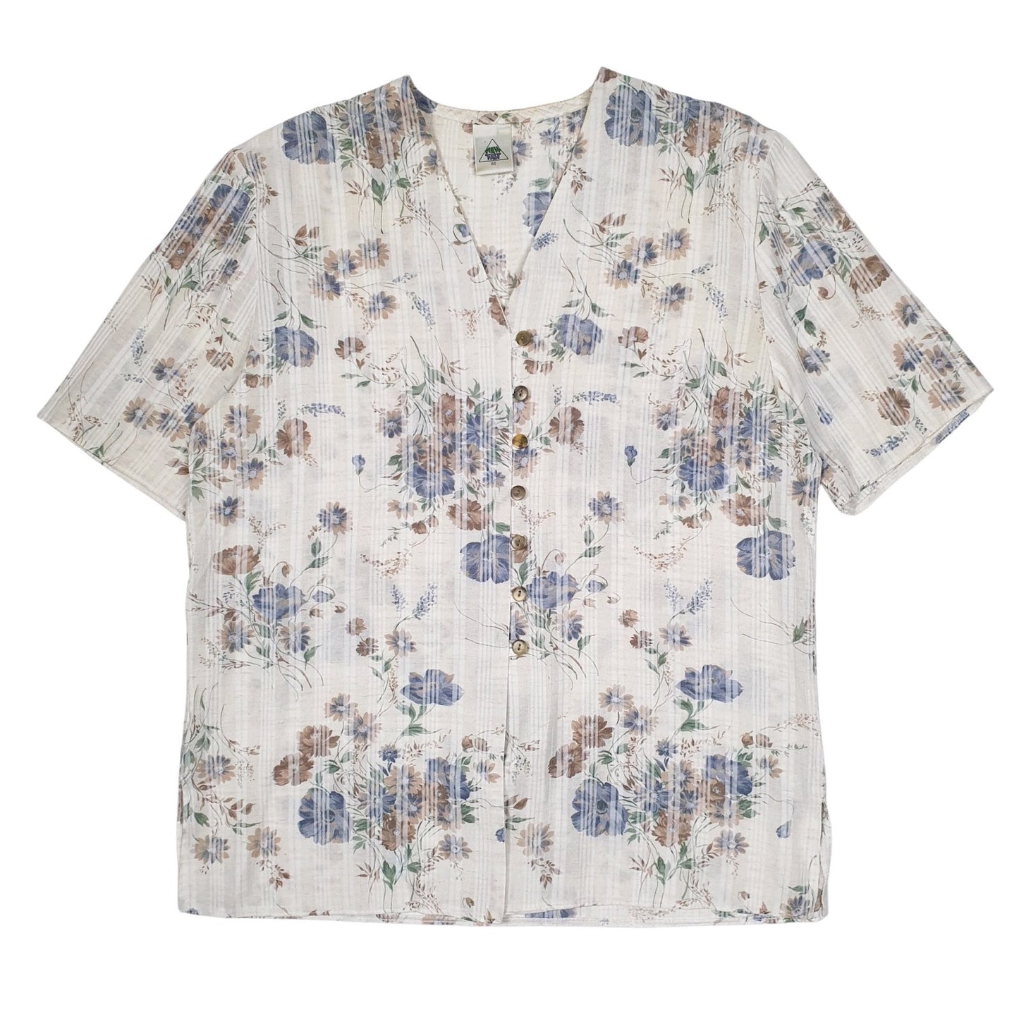 Womens White New Fast Lightweight Floral Short Sleeve Shirt