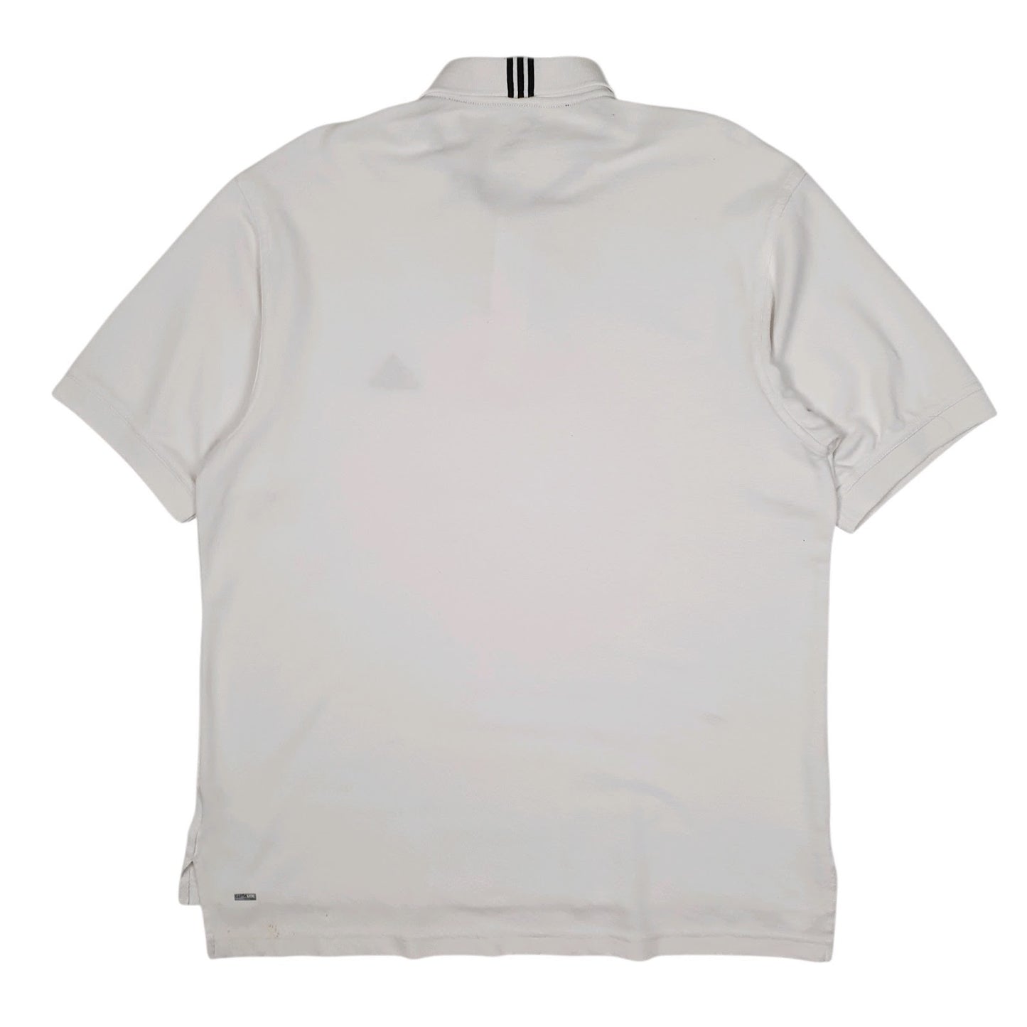Mens White Adidas Climalite Golf Crewneck Polo Shirt
