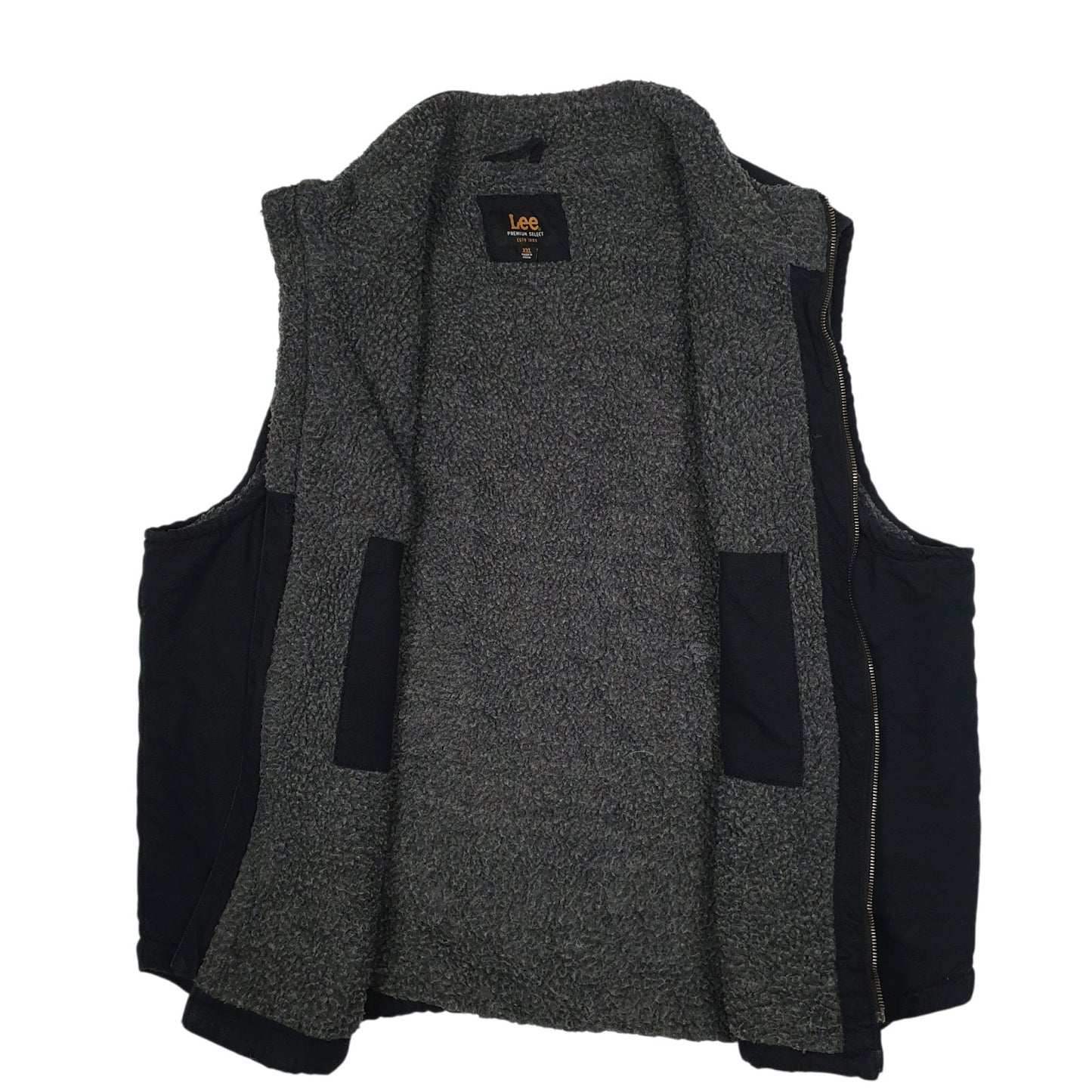 Mens Navy Lee Sherpa Lined Vest Bodywarmer  Coat