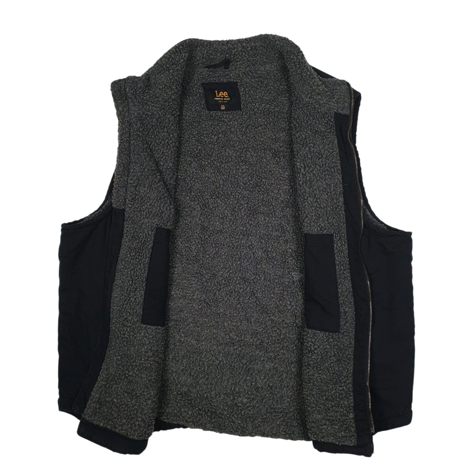 Mens Navy Lee Sherpa Lined Vest Bodywarmer  Coat