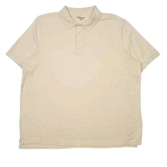 Mens Yellow Croft & Barrow  Short Sleeve Polo Shirt