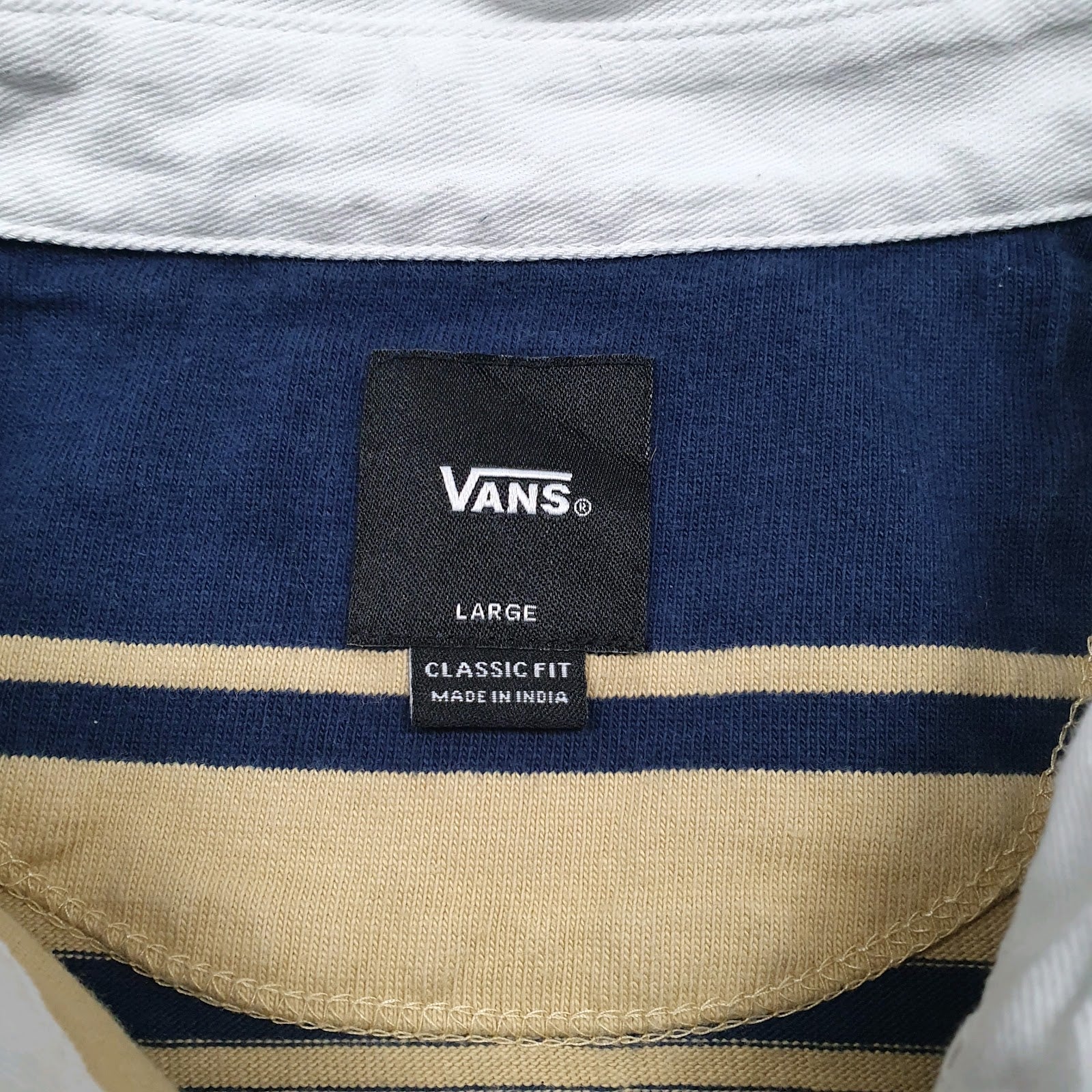 Mens Yellow Vans Rugby Crewneck Polo Shirt