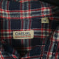 Mens Black Casual Vintage Flannel  Shirt