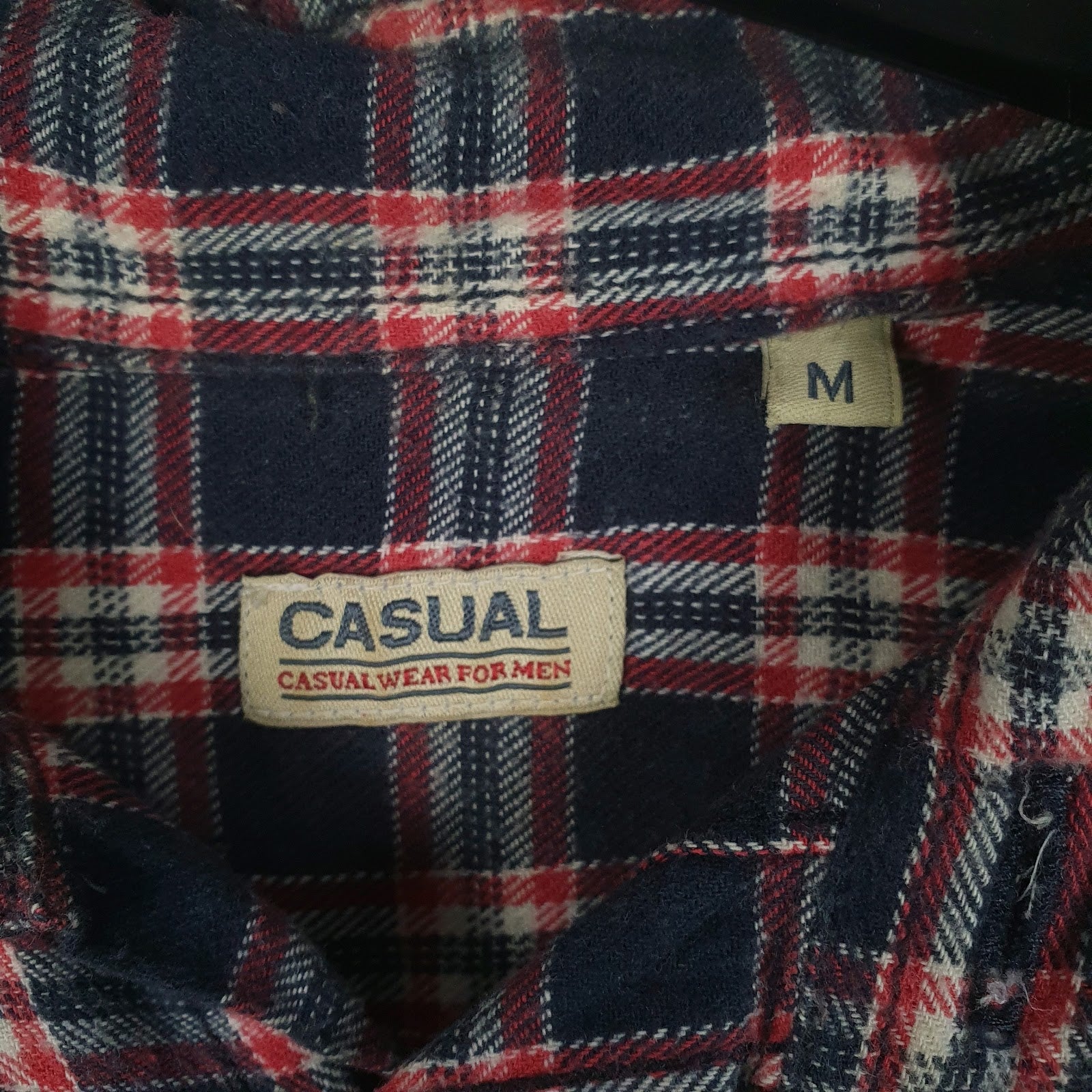Mens Black Casual Vintage Flannel  Shirt