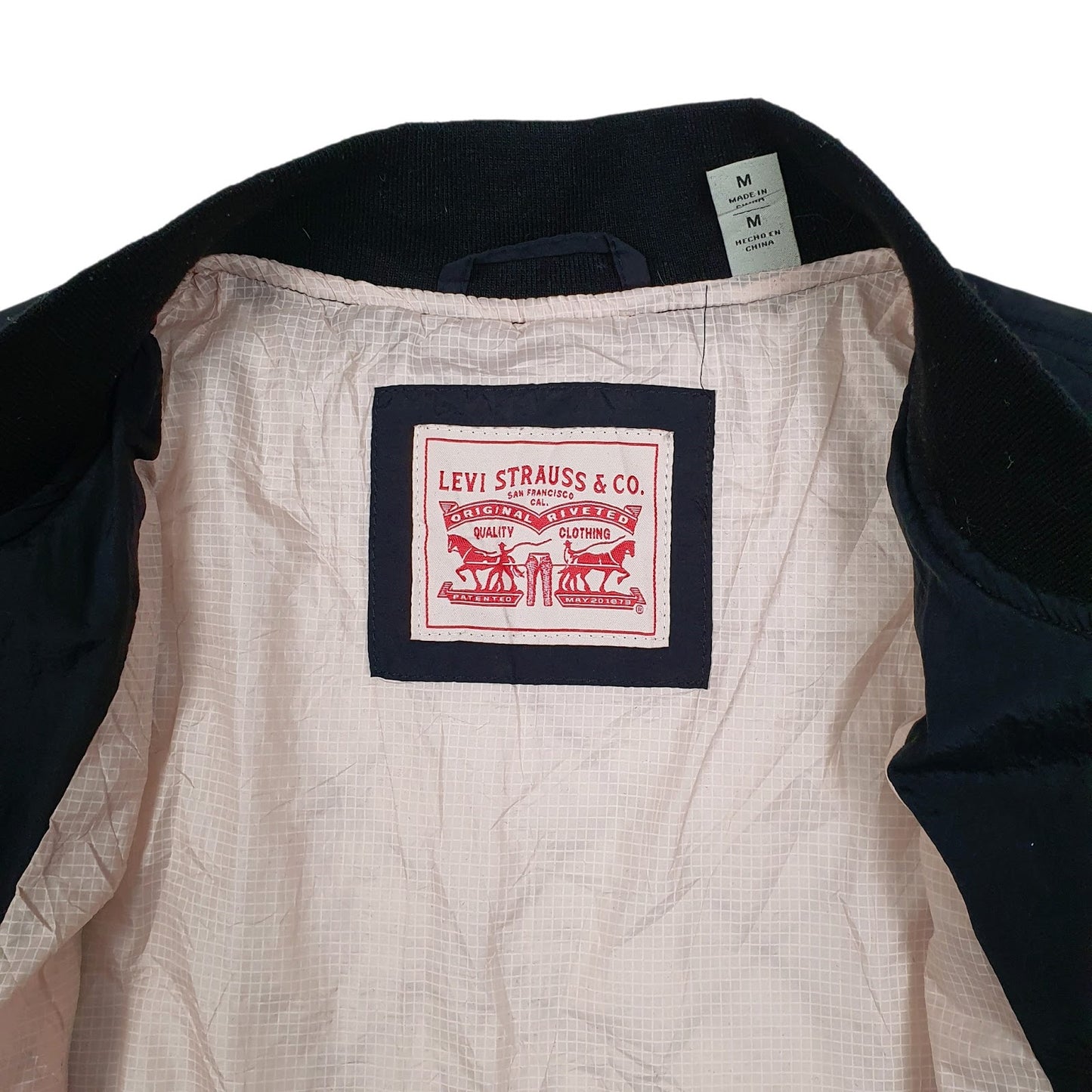 Womens Black Levis Windbreaker Full Zip Coat