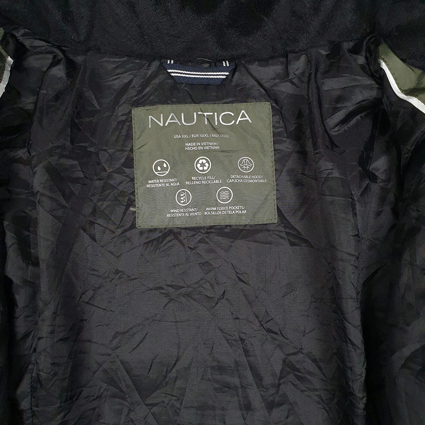 Womens Green Nautica Parka Crewneck Coat