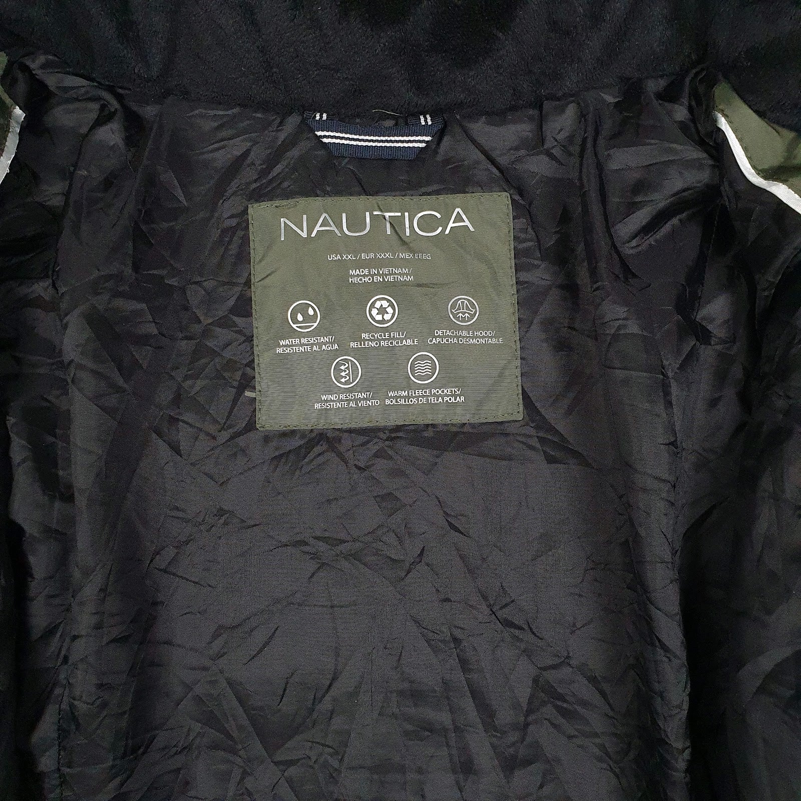 Womens Green Nautica Parka Crewneck Coat